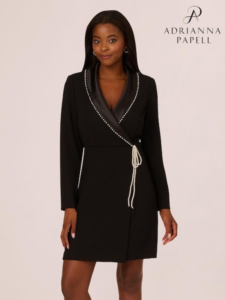 Adrianna Papell Pearl Wrap Blazer Black Short Dress (AR2279) | 8,952 UAH