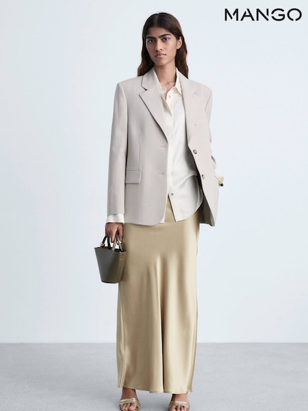 Mango Gold Satin Long Skirt (AR2308) | €71