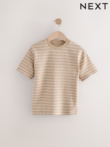 Stone Short Sleeve Textured Stripe T-Shirt (3-16yrs) (AR2320) | SGD 15 - SGD 21