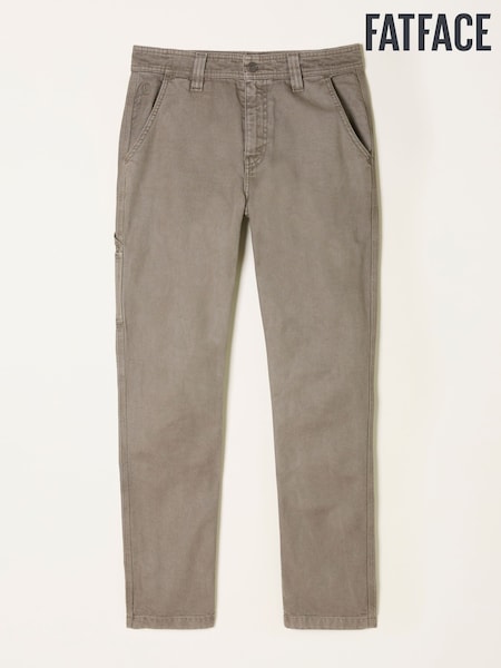 FatFace Wardley Grey Loose Fit Canvas Utility Trousers (AR2361) | €84