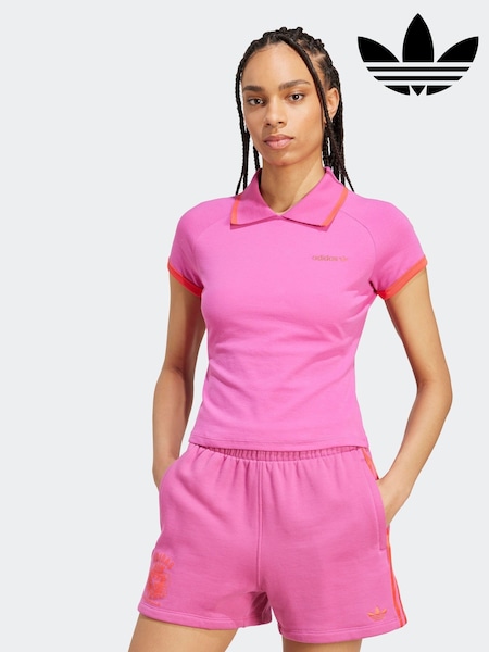 adidas Originals Pink Short Polo Top (AR2592) | €44