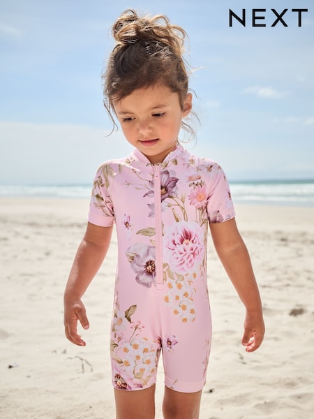 Pink Floral Sunsafe Swimsuit (3mths-10yrs) (AR2755) | €18 - €21