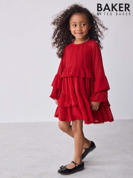 Baker by Ted Baker Tiered Chiffon Dress (AR2850) | AED144 - AED167