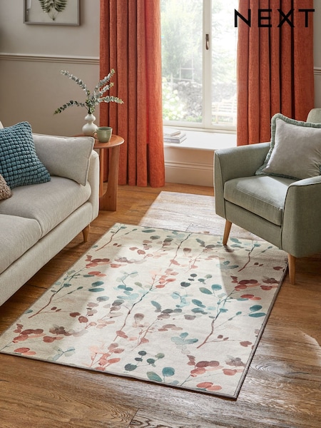Washable Autumnal Floral Print Rug (AR2852) | ‏171 ر.ق. - ‏318 ر.ق.