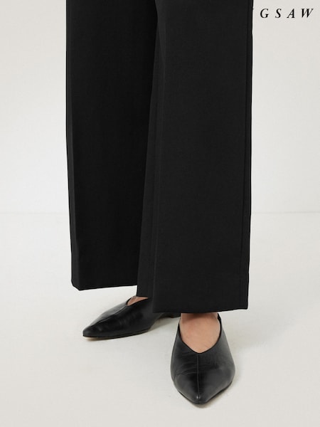 Jigsaw Black Linnie Flat Pointed Ballerinas (AR2932) | €169