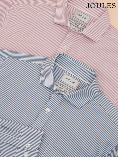 Joules 2 Pack Blue/Pink Stripe Lightweight Cotton Shirts Classic Fit (AR2936) | 435 zł