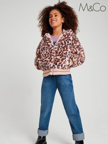 M&Co Pink Animal Faux Fur Bomber Jacket (AR3333) | €18.50 - €21