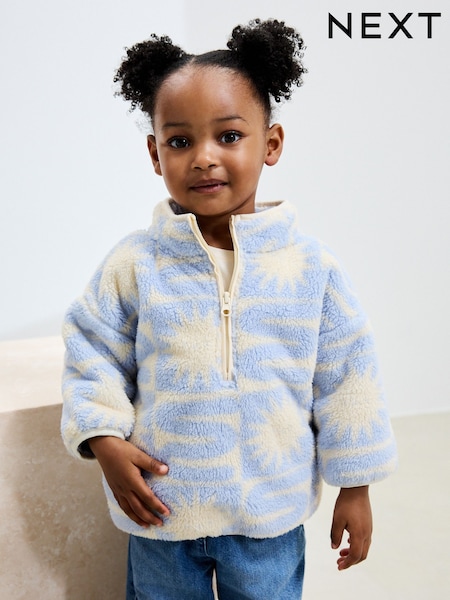 Blue Sun Print Half Zip Fleece (3mths-7yrs) (AR3369) | AED76 - AED86