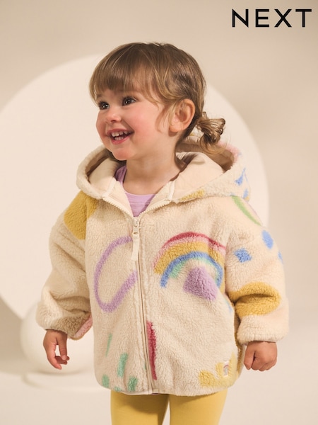 Cream Doodle Print Zip Through Fleece (3mths-7yrs) (AR3372) | R$ 155 - R$ 175