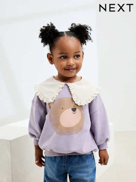 Lila medved - Collared Sweatshirt (3mths-7yrs) (AR3380) | € 14 - € 16