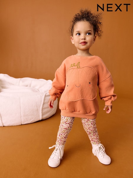 Orange Halloween Pumpkin Sweatshirt & Leggings Set (3mths-7yrs) (AR3386) | AED76 - AED97