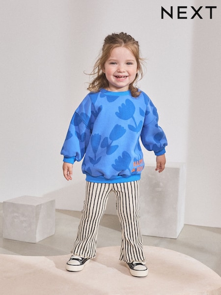 Blue Flower Sweatshirt & Flare Leggings Set (3mths-7yrs) (AR3397) | €20 - €26
