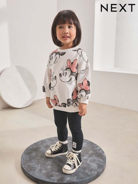 Cream Disney Minnie Mouse Sweatshirt & Leggings Set (3mths-7yrs) (AR3399) | AED97 - AED117