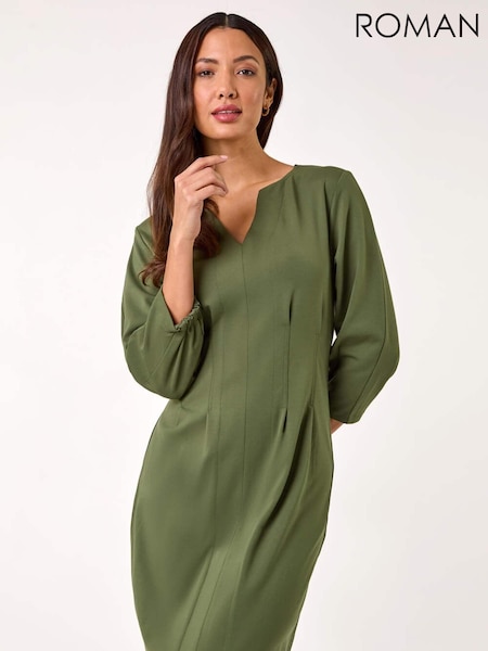 Roman Green Sweetheart Scuba Skater Midi Dress (AR3600) | €72
