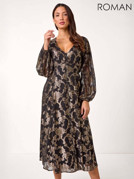 Roman Shimmer Jacquard Midi Dress (AR3636) | €103