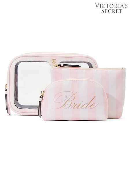 Victoria's Secret Bridal Pink Stripe Travel Trio Makeup Bag (AR3649) | €40