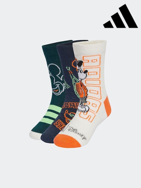 adidas White Mickey Mouse Socks 3 Pack (AR3711) | AED58