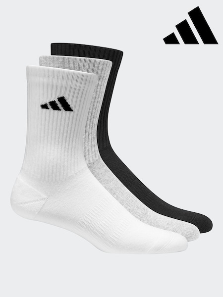 adidas White Logo Crew Socks 6 Pack (AR3717) | AED116