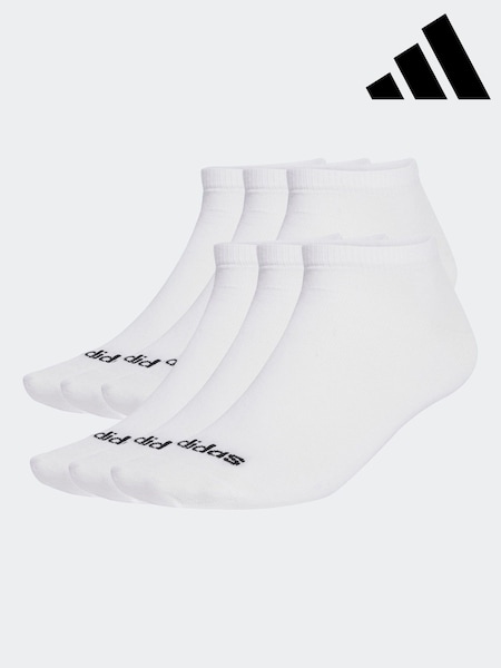 adidas White Linear Crew Socks Cushioned Socks 3 Pack (AR3727) | R$ 150