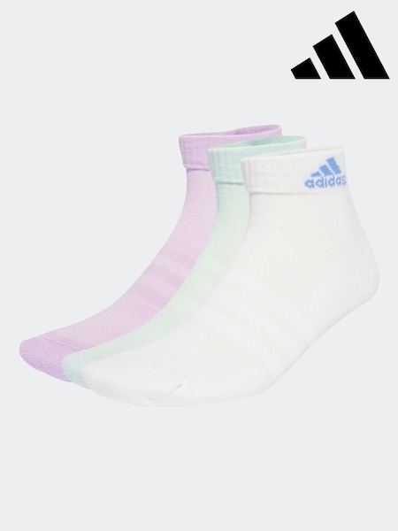 adidas Purple Cushioned Sportswear Ankle Socks 3 Pack (AR3733) | R$ 100