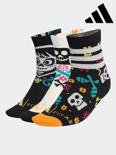 adidas White Little Kids Disney Coco Crew Socks 3 Pack (AR3745) | AED58