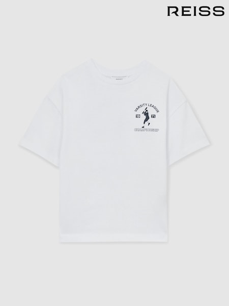 Off White - Reiss Zito Cotton Varsity-League T-Shirt (AR3831) | 35 €