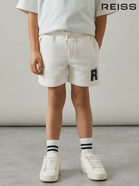 Alb/verde pădure - Pantaloni scurți cu șnur Jerseu Reiss Marcus R Print (AR3849) | 231 LEI
