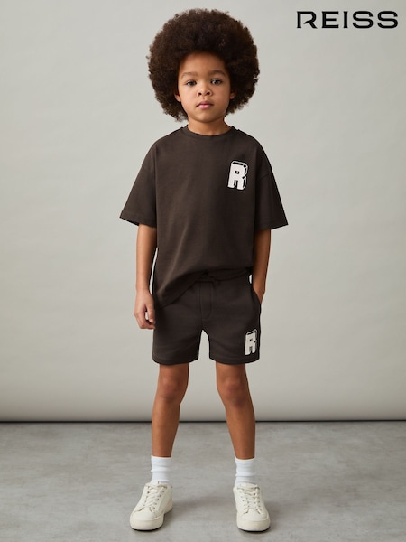 Reiss Marcus Jersey Drawstring R Print Shorts (AR3850) | 198 LEI