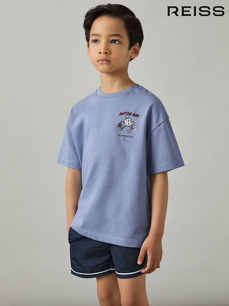 Airforce أزرق - Reiss Young Cotton Oversized Match Day T-Shirt (AR3853) | ‏130 د.إ.‏