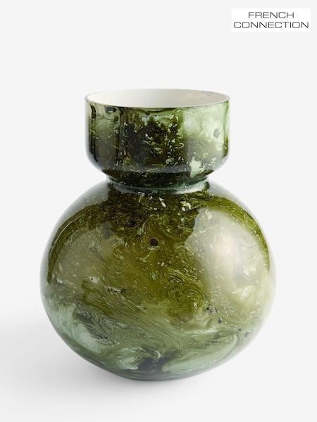 French Connection Green Abstract Glass Vase (AR3870) | €43
