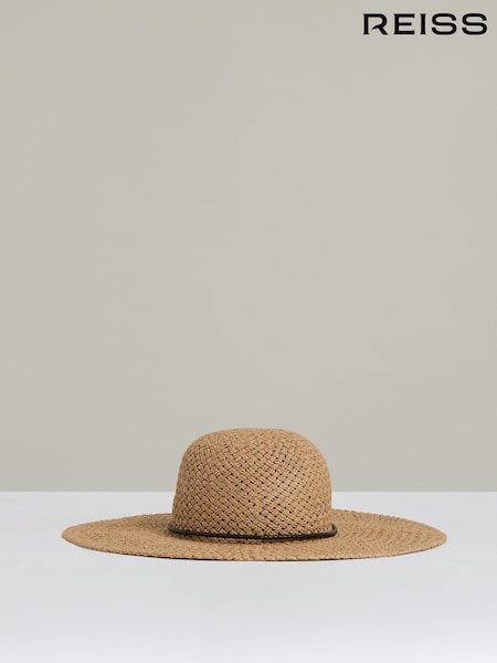Reiss Natural Elisa Woven Wide Brim Straw Hat (AR3922) | €95