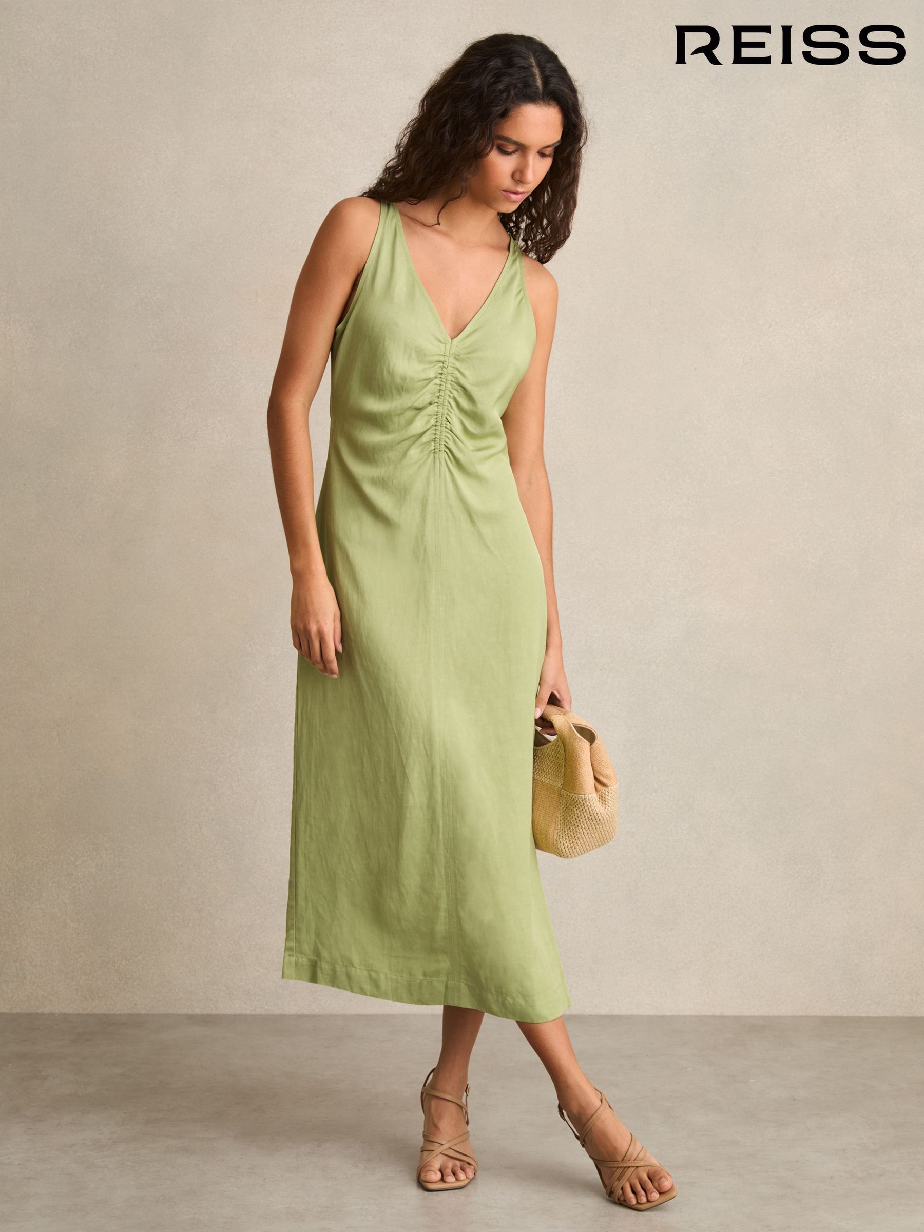 【海外限定】REISSドレス☆Navy Pari Petite Ruched Sleeveless Buy Women's Holidayshop REISS Ruched Sleeveless Online