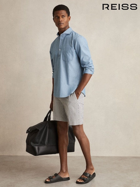 Reiss Sail Stretch-Cotton Seersucker Striped Shorts (AR3940) | 140 €