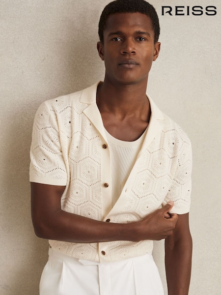 Off White - Reiss Royce Pointelle Cu nasturi Cămăși (AR3946) | 990 LEI