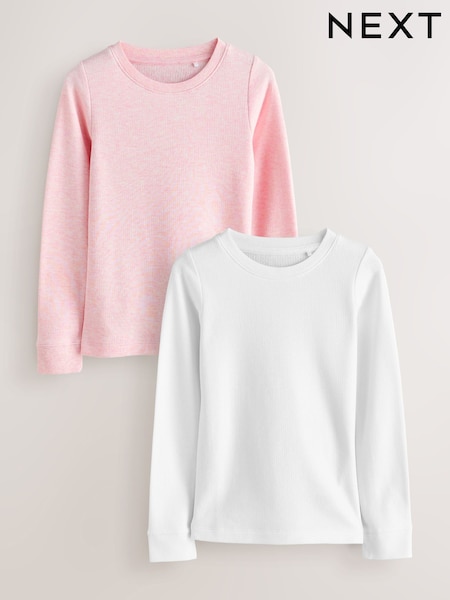 White/Pink Long Sleeve Thermal Top (2-16yrs) (AR3989) | AED76 - AED107