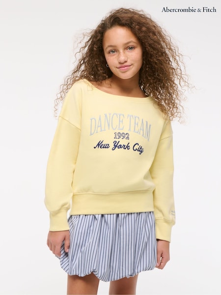 Off Shoulder Graphic Jersey Sweatshirt (AR4474) | €53