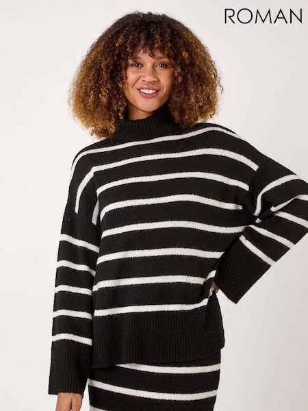 Roman Stripe High Neck Knit Jumper (AR4559) | € 64