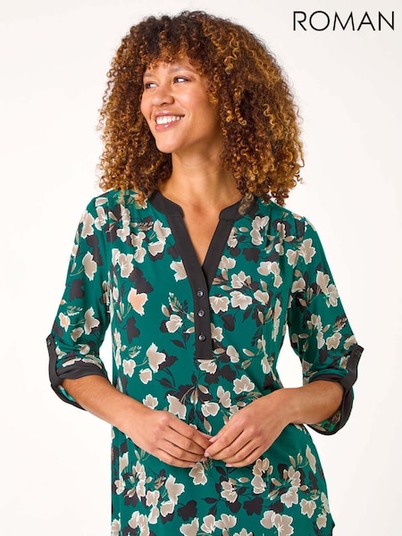 Roman Textured Floral Collared Shirt (AR4564) | €56
