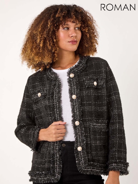 Roman Black Textured Button Cardigan (AR4572) | €74