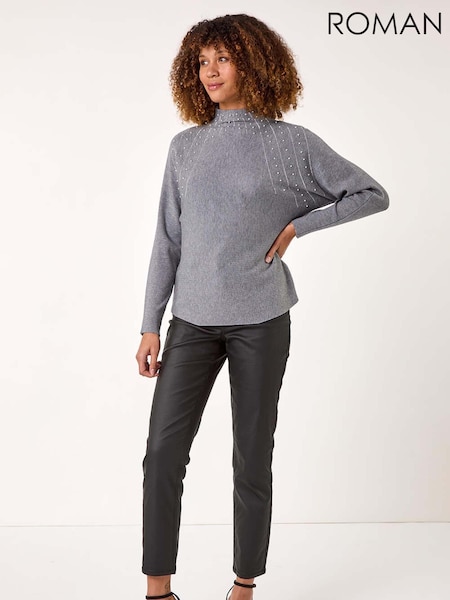 Cinza - Roman Sunray Embellished Jumper (AR4584) | R$ 510