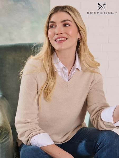 Crew Clothing Company Natural Harmony V-Neck Jumper (AR4601) | R$ 640