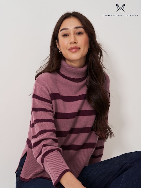 Crew Clothing Company Pink Roll Neck Wide Sleeve Stripe Jumper (AR4610) | 4,146 UAH