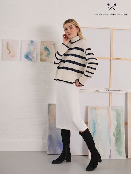 Crew Clothing Company Natural Roll Neck Wide Sleeve Stripe Jumper (AR4611) | €87