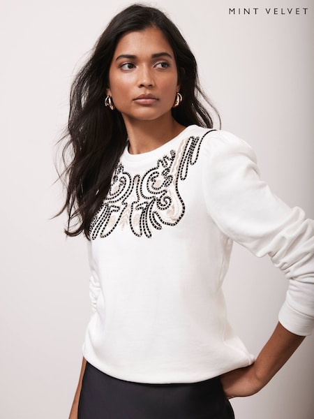 Mint Velvet Embroidered 100% Cotton Sweatshirt (AR4616) | ‏230 د.إ.‏