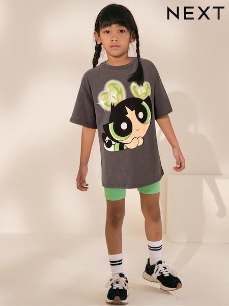 Charcoal Grey Powerpuff Girls Oversized License 100% Cotton T-Shirt (3-16yrs) (AR4644) | R$ 135 - R$ 185