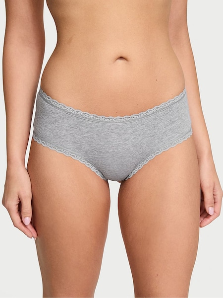 Victoria's Secret Grey Cheeky Cotton Lace Waist Knickers (AR4713) | €10.50