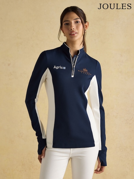 Joules Official Blenhiem Navy European Championship 1/4 Zip Long Sleeve Top (AR4724) | €71.95