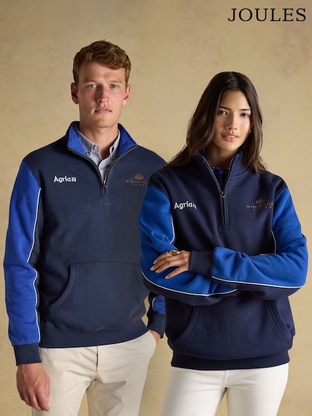 Joules Official Blenhiem Navy European Championship 1/4 Zip Sweatshirt (AR4732) | R$ 690