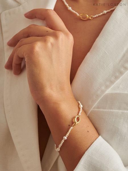 Katie Loxton Gold Tone Pearl Glow Bracelet (AR4767) | €43