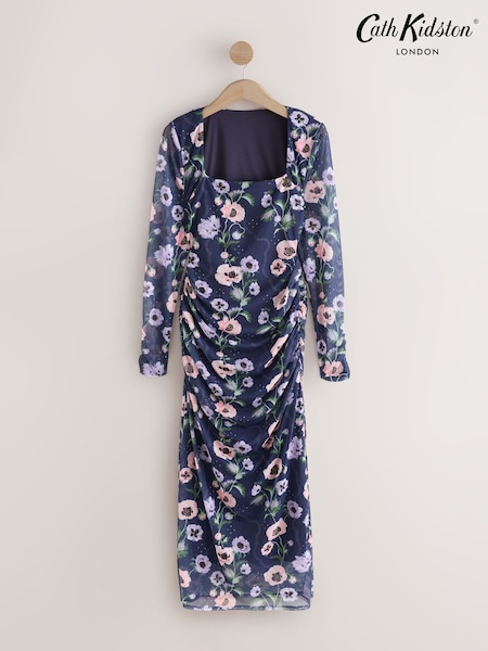 Cath Kidston Black Navy Peony Deck Mesh Dress (AR4834) | €95